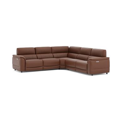 Phoenix Large Corner Electric Recliner Sofa in  Cognac Leather