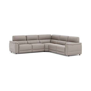 Phoenix Large Corner Electric Recliner Sofa in  Oyster Leather