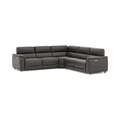 Phoenix Large Corner Electric Recliner Sofa in  Storm Leather
