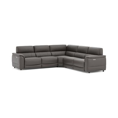 Phoenix Large Corner Electric Recliner Sofa with Adjustable Power Headrests in  Elephant Grey Leather