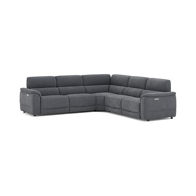 Phoenix Large Corner Electric Recliner Sofa with Adjustable Power Headrests in  Manhattan Charcoal Fabric