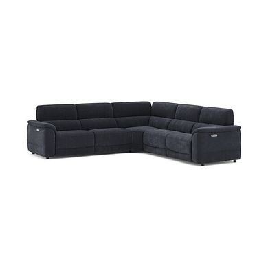 Phoenix Large Corner Electric Recliner Sofa with Adjustable Power Headrests in  Manhattan Indigo Fabric