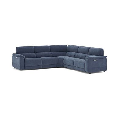 Phoenix Large Corner Electric Recliner Sofa with Adjustable Power Headrests in  Manhattan Navy Fabric