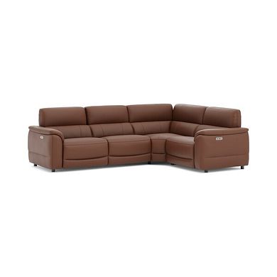 Phoenix Left hand Corner Electric Recliner Sofa in  Cognac Leather