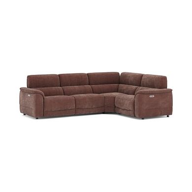 Phoenix Left hand Corner Electric Recliner Sofa in  Manhattan Burnt Sienna Fabric