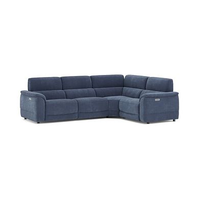 Phoenix Left hand Corner Electric Recliner Sofa in  Manhattan Navy Fabric