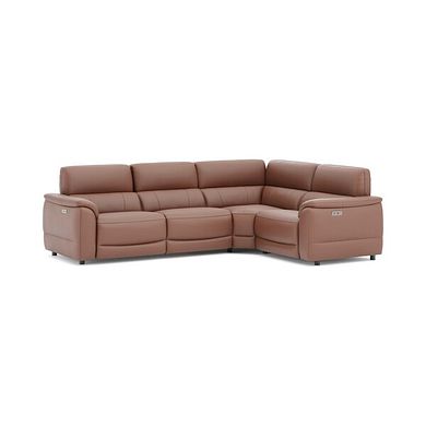 Phoenix Left hand Corner Electric Recliner Sofa in  Mocha Mousse Leather