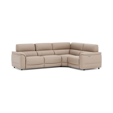 Phoenix Left hand Corner Electric Recliner Sofa in  Mushroom Leather