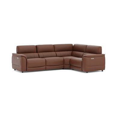 Phoenix Left hand Corner Electric Recliner Sofa with Adjustable Power Headrests in  Cognac Leather