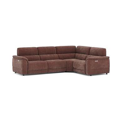 Phoenix Left hand Corner Electric Recliner Sofa with Adjustable Power Headrests in  Manhattan Burnt Sienna Fabric