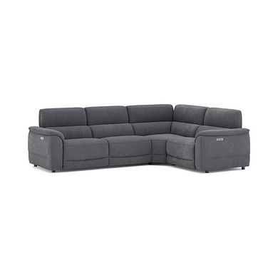 Phoenix Left hand Corner Electric Recliner Sofa with Adjustable Power Headrests in  Manhattan Charcoal Fabric