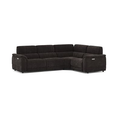 Phoenix Left hand Corner Electric Recliner Sofa with Adjustable Power Headrests in  Manhattan Mushroom Fabric