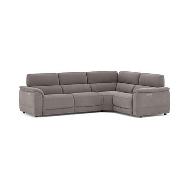 Phoenix Left hand Corner Electric Recliner Sofa with Adjustable Power Headrests in  Manhattan Nutmeg Fabric
