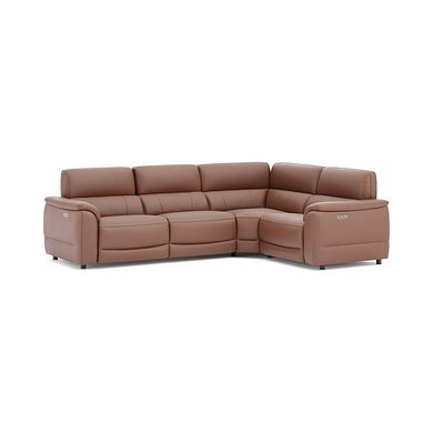 Phoenix Left hand Corner Electric Recliner Sofa with Adjustable Power Headrests in  Mocha Mousse Leather