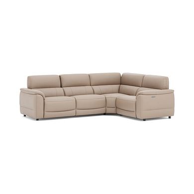 Phoenix Left hand Corner Electric Recliner Sofa with Adjustable Power Headrests in  Mushroom Leather