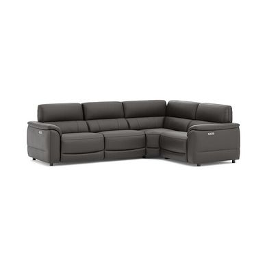 Phoenix Left hand Corner Electric Recliner Sofa with Adjustable Power Headrests in  Storm Leather