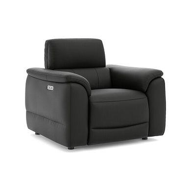 Phoenix Power Recliner Armchair in  Jet Black Leather