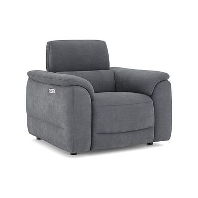 Phoenix Power Recliner Armchair in  Manhattan Charcoal Fabric