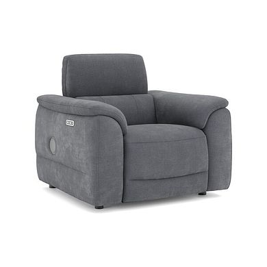 Phoenix Power Recliner Armchair with Adjustable Power Headrest and Speakers in  Manhattan Charcoal Fabric