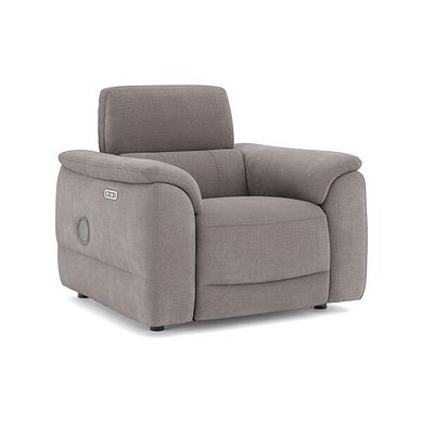 Phoenix Power Recliner Armchair with Adjustable Power Headrest and Speakers in  Manhattan Nutmeg Fabric