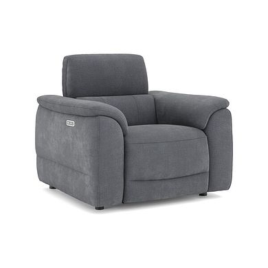 Phoenix Power Recliner Armchair with Adjustable Power Headrest in  Manhattan Charcoal Fabric