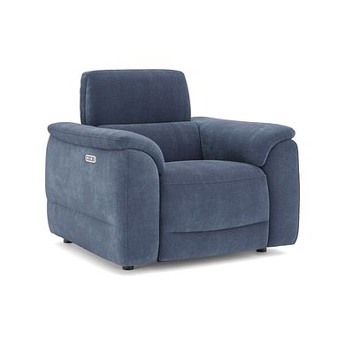Phoenix Power Recliner Armchair with Adjustable Power Headrest in  Manhattan Navy Fabric