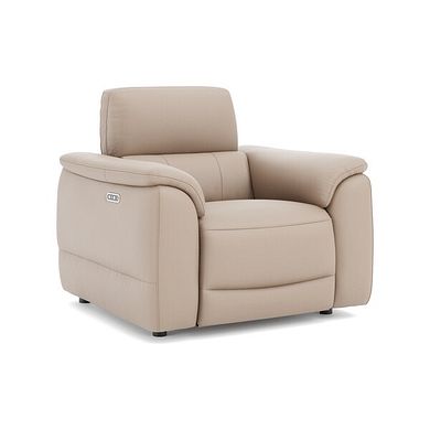Phoenix Power Recliner Armchair with Adjustable Power Headrest in  Mushroom Leather