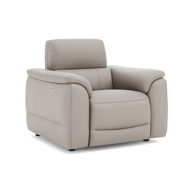 Phoenix Power Recliner Armchair with Adjustable Power Headrest in  Oyster Leather