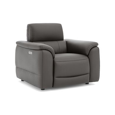 Phoenix Power Recliner Armchair with Adjustable Power Headrest in  Storm Leather