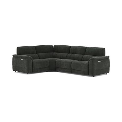 Phoenix Right Corner Recliner Sofa with Power Headrests in Manhattan Pine Fabric