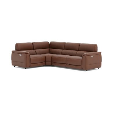 Phoenix Right hand Corner Electric Recliner Sofa in  Cognac Leather