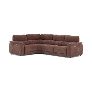 Phoenix Right hand Corner Electric Recliner Sofa in  Manhattan Burnt Sienna Fabric