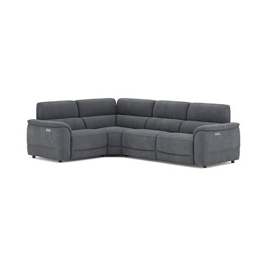 Phoenix Right hand Corner Electric Recliner Sofa in  Manhattan Charcoal Fabric