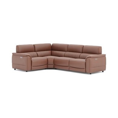 Phoenix Right hand Corner Electric Recliner Sofa in  Mocha Mousse Leather
