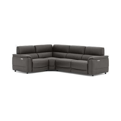 Phoenix Right hand Corner Electric Recliner Sofa in  Storm Leather