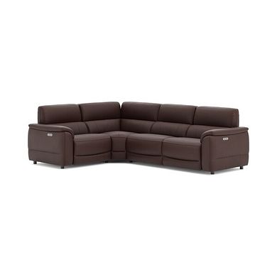 Phoenix Right hand Corner Electric Recliner Sofa with Adjustable Power Headrests in  Chestnut Leather