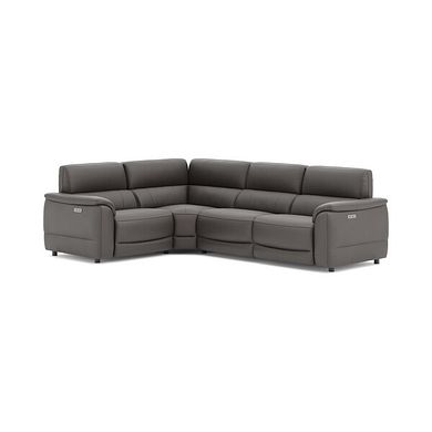 Phoenix Right hand Corner Electric Recliner Sofa with Adjustable Power Headrests in  Elephant Grey Leather