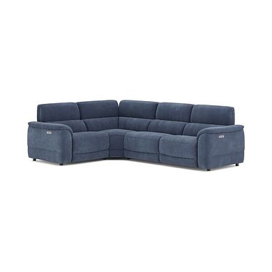 Phoenix Right hand Corner Electric Recliner Sofa with Adjustable Power Headrests in  Manhattan Navy Fabric