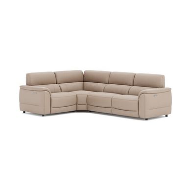 Phoenix Right hand Corner Electric Recliner Sofa with Adjustable Power Headrests in  Mushroom Leather