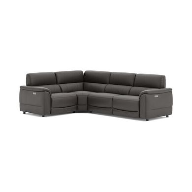 Phoenix Right hand Corner Electric Recliner Sofa with Adjustable Power Headrests in  Storm Leather