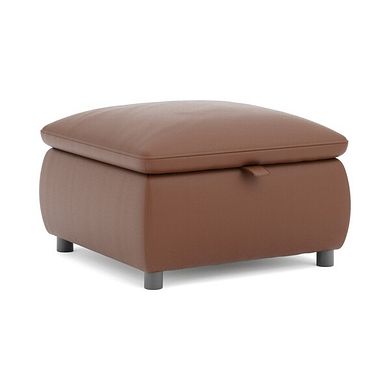 Phoenix Storage Footstool in Cognac Leather