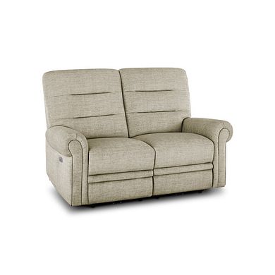 Eastbourne Recliner 2 Seater with USB - Plush Beige Fabric