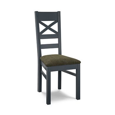 Richmond Ink Blue Painted Hardwood Dining Chair with Verona Green Fabric Seat