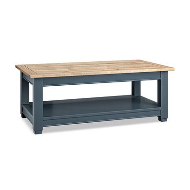 Richmond Smoked Oak Finish and Ink Blue Painted Hardwood Coffee Table