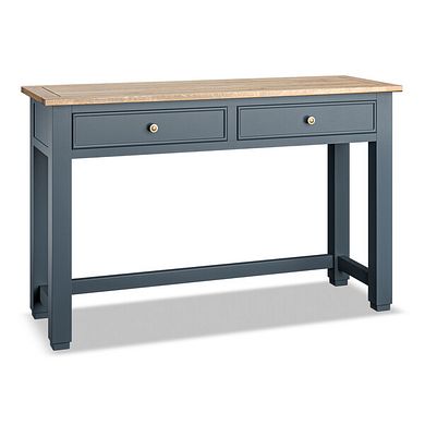 Richmond Smoked Oak Finish and Ink Blue Painted Hardwood Dressing Table