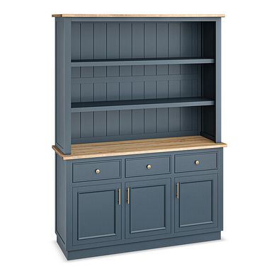 Richmond Smoked Oak Finish and Ink Blue Painted Hardwood Large Dresser