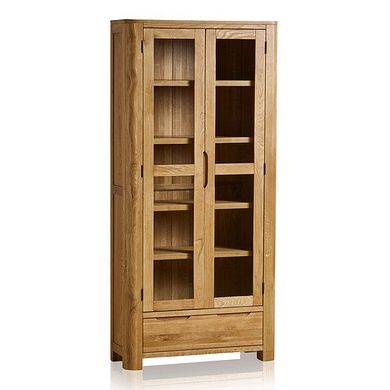 Romsey Natural Solid Oak Display Cabinet