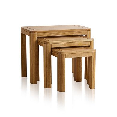 Romsey Natural Solid Oak Nest of 3 Tables