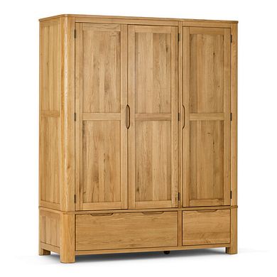 Romsey Natural Solid Oak Triple Wardrobe