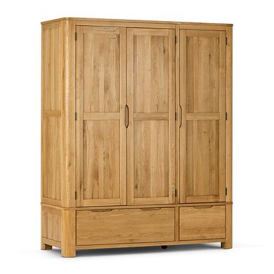 Romsey Natural Solid Oak Triple Wardrobe